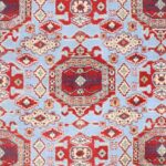 8'1"x9'2" Persian Traditional Light Blue Wool Hand-Knotted Rug - Image 2