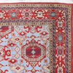 8'1"x9'2" Persian Traditional Light Blue Wool Hand-Knotted Rug - Image 3