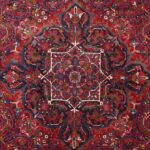 6’8”x10’1” Persian Traditional Medallion Red Wool Hand-Knotted Rug - Image 3