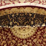 9’3”x9’3” Traditional Burgundy Wool & Silk Hand-Knotted Rug - Image 5