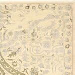 8'4"x10'3" Transitional Ivory Wool & Silk Hand-Knotted Rug - Image 3