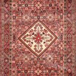 5’2”x10’3”. Traditional Red Persian Wool Hand-Knotted Runner