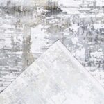 2’11”x9’10” Contemporary Gray Wool & Silk Hand-Finished Runner - Image 4