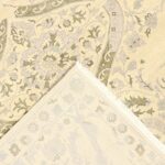 8'4"x10'3" Transitional Ivory Wool & Silk Hand-Knotted Rug - Image 4
