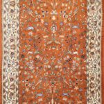 5’6”x8’4” Traditional Rust Wool Hand-Knotted Rug