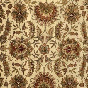 9’x9' Traditional Ivory Wool Hand-Knotted Rug