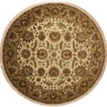 9’x9' Traditional Ivory Wool Hand-Knotted Rug