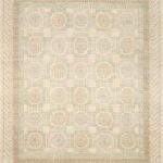 8'x10' Traditional Beige Oushak Wool Hand-Knotted Rug