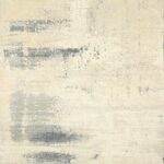 8'2"x10'1" Contemporary Ivory Wool & Silk Hand-Knotted Rug