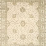 8'x10'1" Decorative Ivory Oushak Wool Hand-Knotted Rug