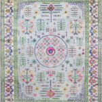 8’11”x11’10” Decorative Blue Wool & Silk Hand-Knotted Rug