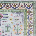 8’11”x11’10” Decorative Blue Wool & Silk Hand-Knotted Rug - Image 3