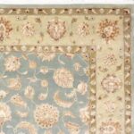 9’x12’ Decorative Teal Wool & Silk Hand-Knotted Rug - Image 3