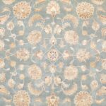 9’x12’ Decorative Teal Wool & Silk Hand-Knotted Rug - Image 2