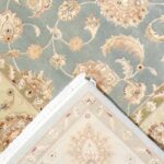 9’x12’ Decorative Teal Wool & Silk Hand-Knotted Rug - Image 4