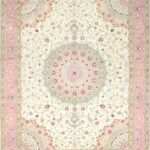 9'2"x11'10" Traditional Green Wool & Silk Hand-Knotted Rug