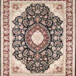8'x9'10" Traditional Tabriz Wool & Silk Hand-Knotted Rug