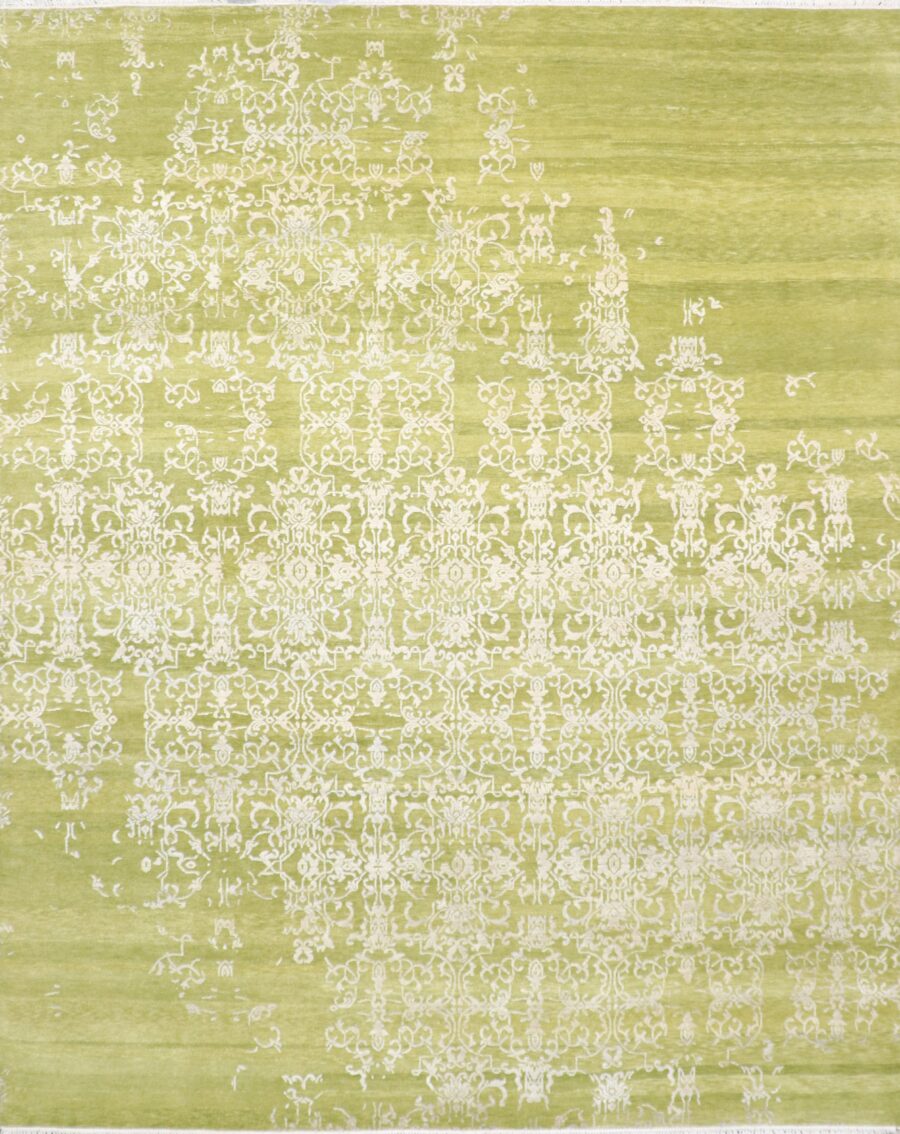 8'x10'1" Transitional Green Wool & Silk Hand-Knotted Rug - Direct Rug Import | Rugs in Chicago, Indiana,South Bend,Granger