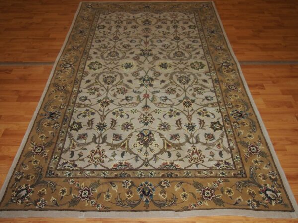 5' X 8' Overall Traditional Persian Tabriz Beige Rectangular Wool & Silk Rug - Direct Rug Import | Rugs in Chicago, Indiana,South Bend,Granger
