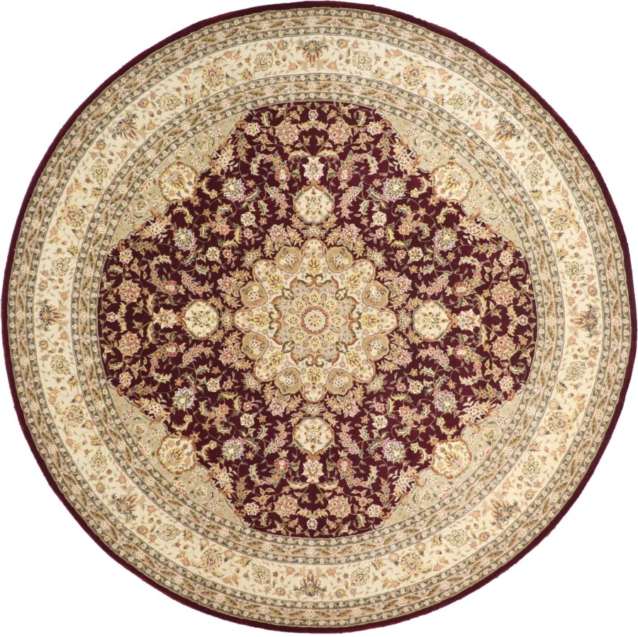 9'11"x9'11" Traditional Round Wool & Silk Hand-Tufted Rug - Direct Rug Import | Rugs in Chicago, Indiana,South Bend,Granger