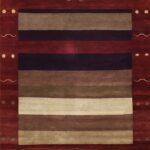 8'1"x10' Modern Burgandy Nepal Wool Hand-Knotted Rug