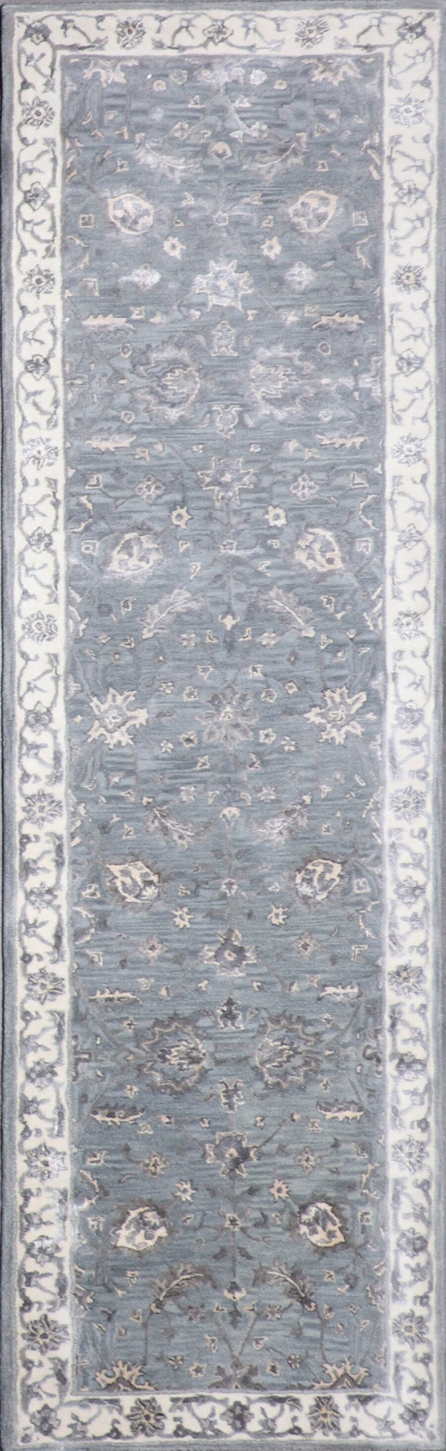 2'10"x10' Decorative Vintage Gray Wool & Silk Rug - Direct Rug Import | Rugs in Chicago, Indiana,South Bend,Granger