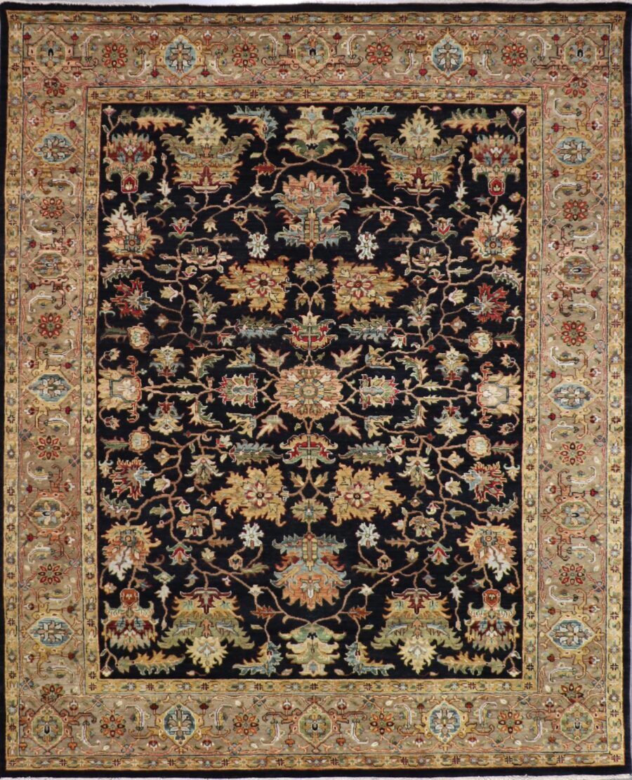 8'x10' Traditional Black Heriz Wool Hand-Knotted Rug - Direct Rug Import | Rugs in Chicago, Indiana,South Bend,Granger