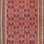 4’3”x6’5” Traditional Persian Red Wool Hand-Knotted Rug