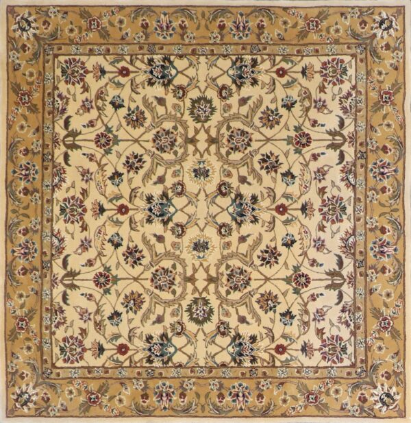 5’6”x5’7” Traditional Tan Wool Hand-Tufted Rug - Direct Rug Import | Rugs in Chicago, Indiana,South Bend,Granger