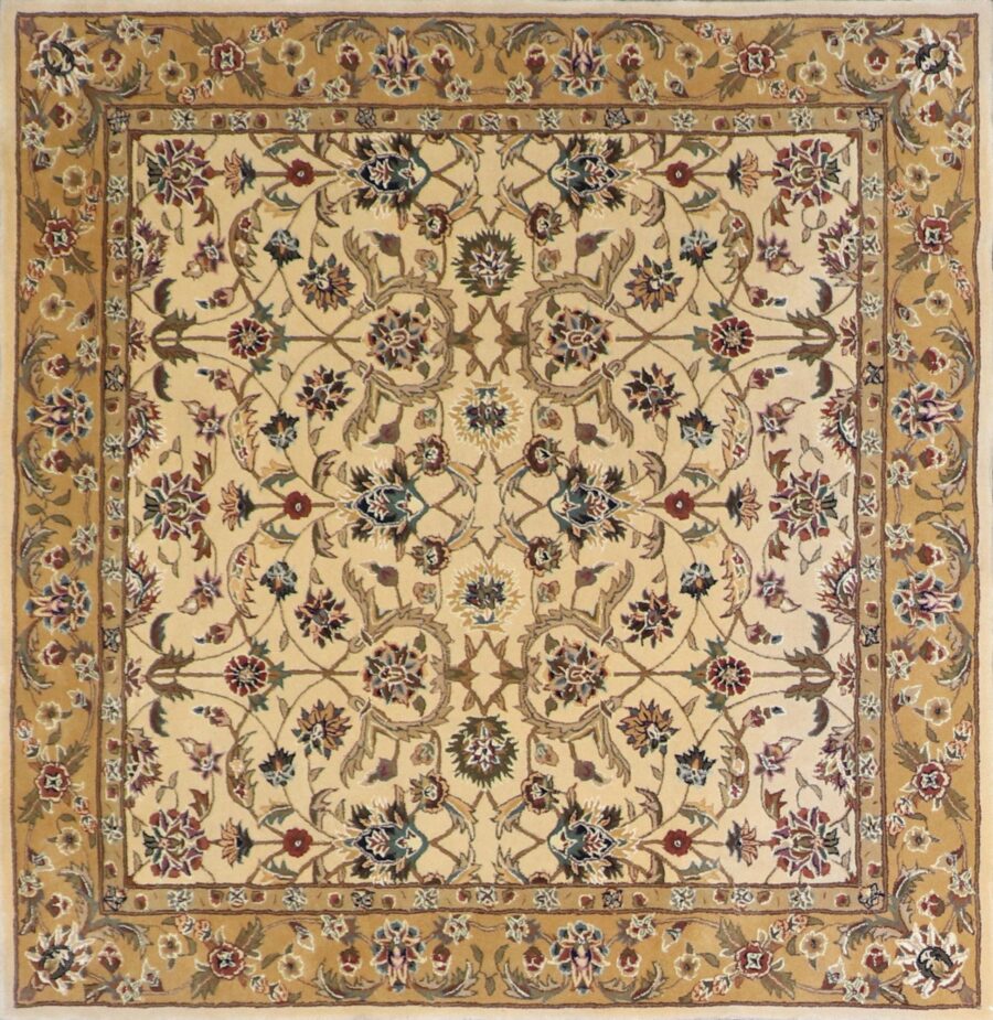5’6”x5’7” Traditional Tan Wool Hand-Tufted Rug - Direct Rug Import | Rugs in Chicago, Indiana,South Bend,Granger