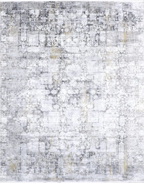 7'8"x9'9" Transitional Silver Wool & Silk Hand-Finished Rug - Direct Rug Import | Rugs in Chicago, Indiana,South Bend,Granger