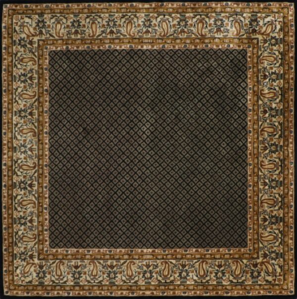 7’10”x7’10” Traditional Black Wool Hand-Tufted Rug - Direct Rug Import | Rugs in Chicago, Indiana,South Bend,Granger