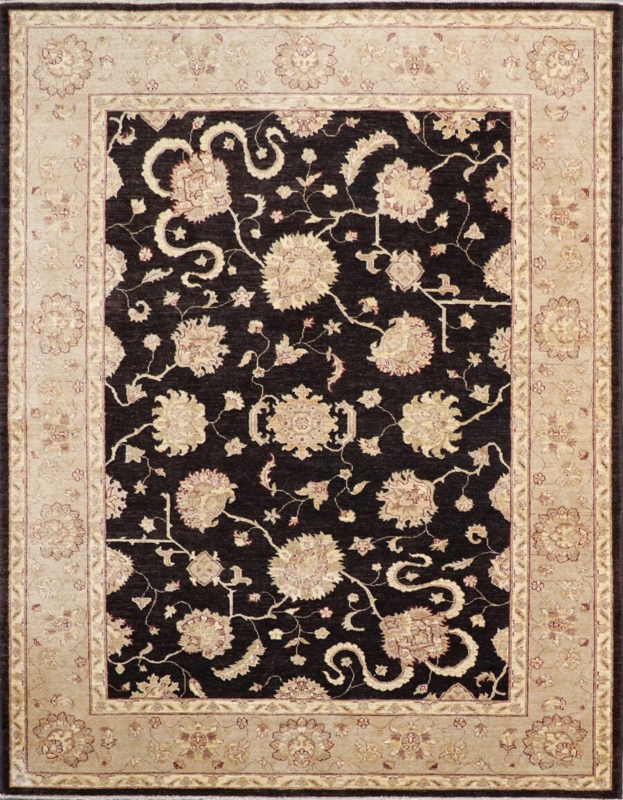 6'x8' Traditional Black Kashan Wool Hand-Knotted Rug - Direct Rug Import | Rugs in Chicago, Indiana,South Bend,Granger
