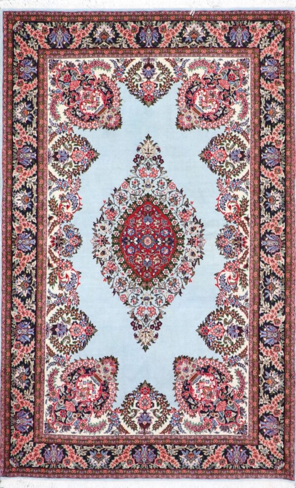 4’4”x6’8” Traditional Light Blue Wool Hand-Knotted Rug - Direct Rug Import | Rugs in Chicago, Indiana,South Bend,Granger