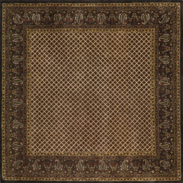 7’10”x7’11” Traditional Brown Wool Hand-Tufted Rug - Direct Rug Import | Rugs in Chicago, Indiana,South Bend,Granger