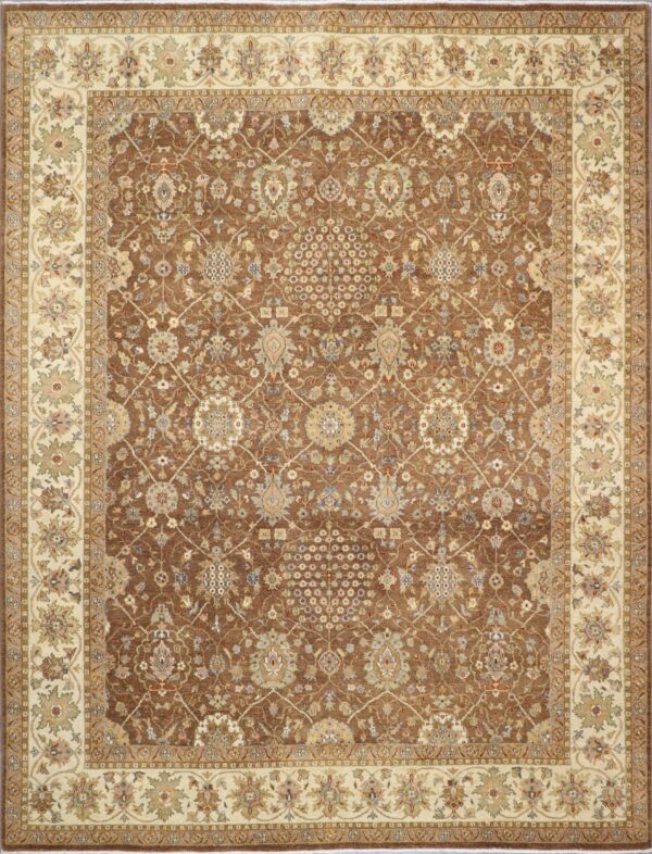 7'11"x10'5" Traditional Brown Kashan Wool Hand-Knotted Rug - Direct Rug Import | Rugs in Chicago, Indiana,South Bend,Granger