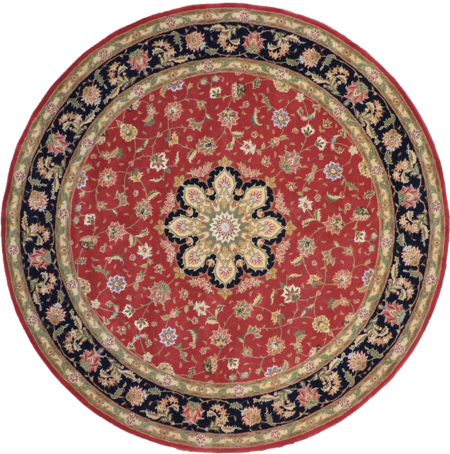 8'6"x8'6" Traditional Round Wool & Silk Hand-Tufted Rug - Direct Rug Import | Rugs in Chicago, Indiana,South Bend,Granger