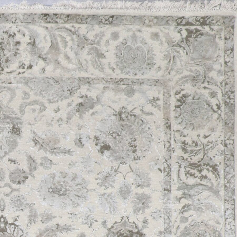 8'1"x9'7" Transitional Gray Kashmir Wool & Silk Hand-Knotted Rug - Direct Rug Import | Rugs in Chicago, Indiana,South Bend,Granger