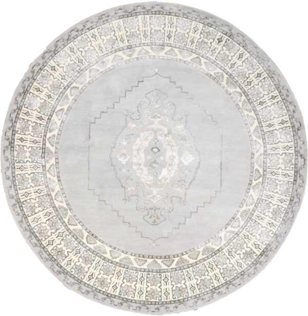 7'5"x7'5" Decorative Round Vintage Wool & Silk Hand-Tufted Rug - Direct Rug Import | Rugs in Chicago, Indiana,South Bend,Granger
