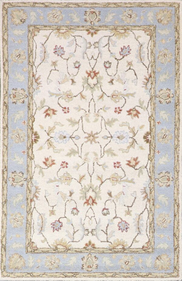 3’5”x5’4” Decorative Ivory Hook Wool Hand-Tufted Rug - Direct Rug Import | Rugs in Chicago, Indiana,South Bend,Granger