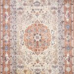 4'4"x7' Traditional Orange Wool & Silk Hand-Knotted Rug - Direct Rug Import | Rugs in Chicago, Indiana,South Bend,Granger