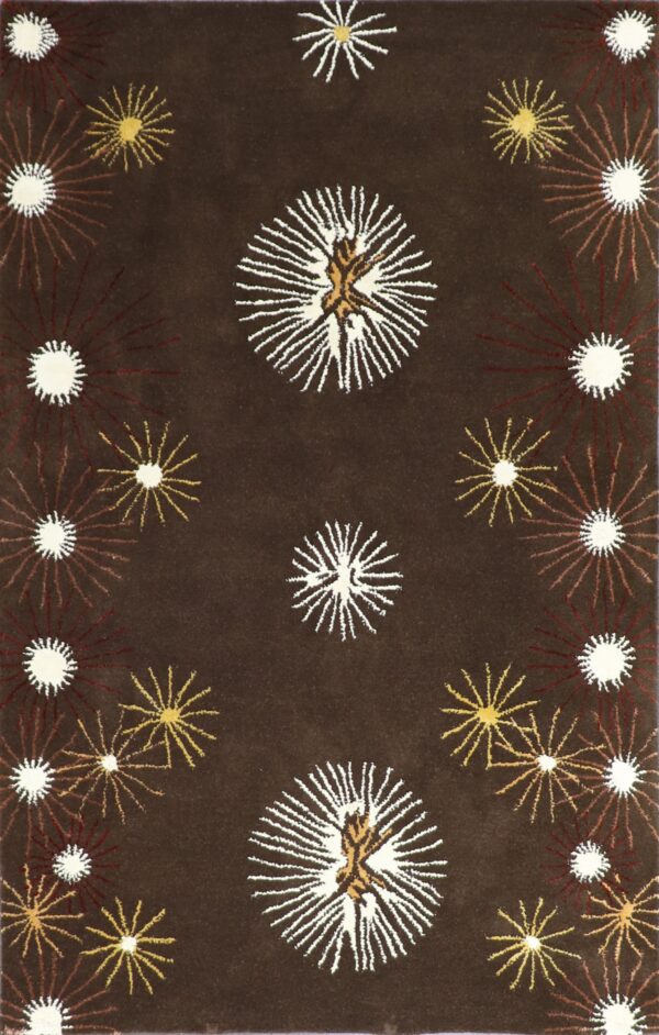 5'x8' Contemporary Brown Wool & Silk Hand-Knotted Rug - Direct Rug Import | Rugs in Chicago, Indiana,South Bend,Granger