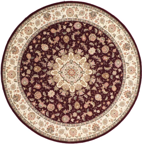 8'7"x8'7" Traditional Round Wool & Silk Rug Hand-Tufted - Direct Rug Import | Rugs in Chicago, Indiana,South Bend,Granger