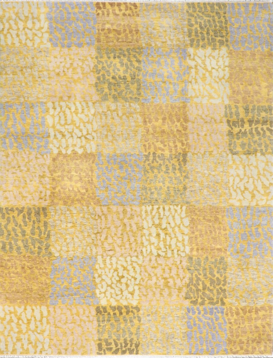 7’2”x10’1” Contemporary Gold Wool Hand-Knotted Rug - Direct Rug Import | Rugs in Chicago, Indiana,South Bend,Granger