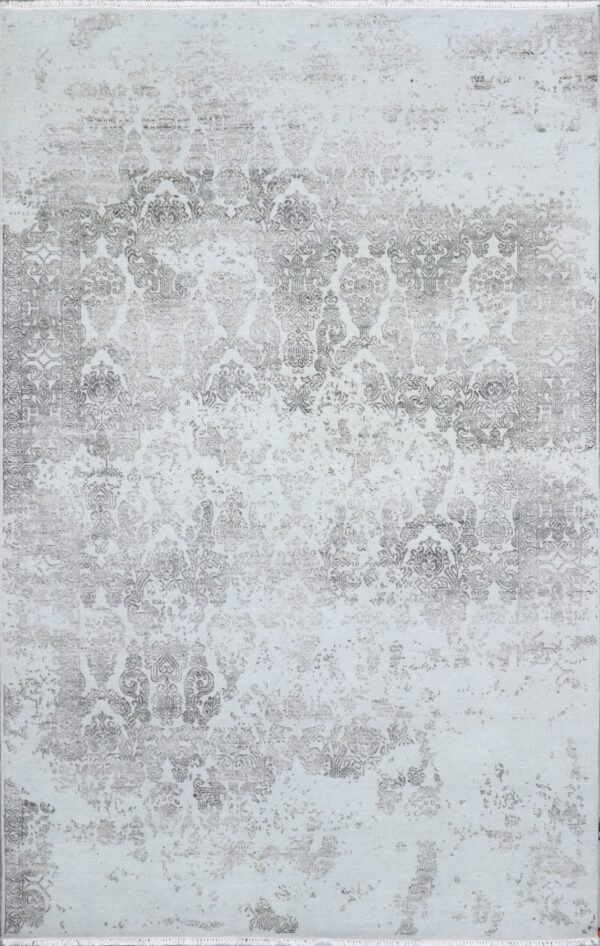 6'x9'5" Transitional Blue Wool & Silk Hand-Knotted Rug - Direct Rug Import | Rugs in Chicago, Indiana,South Bend,Granger