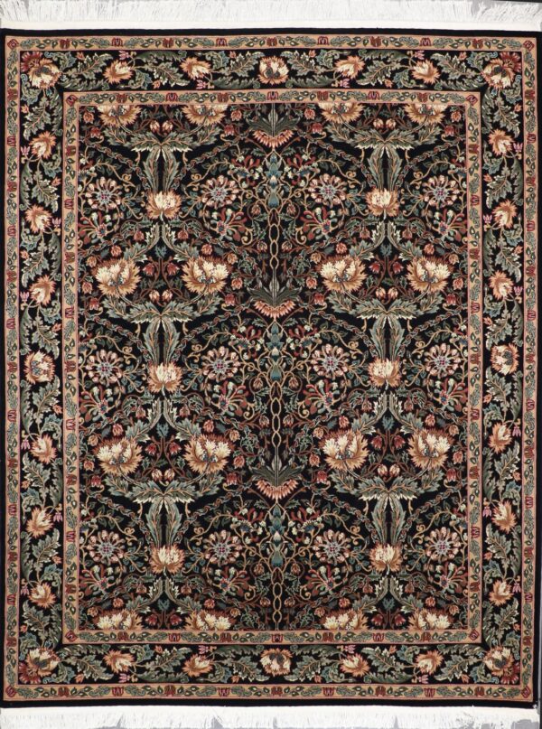 8'x9'11" Traditional Black Wool Hand-Knotted Rug - Direct Rug Import | Rugs in Chicago, Indiana,South Bend,Granger