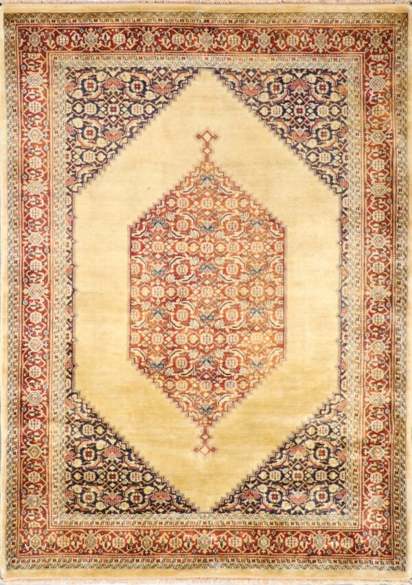 5’8”x7’11” Decorative Tan Wool Hand-Knotted Rug - Direct Rug Import | Rugs in Chicago, Indiana,South Bend,Granger
