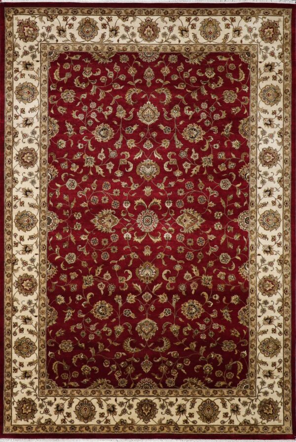 6'1"x9' Traditional Burgundy Tabriz Silk Hand-Knotted Rug - Direct Rug Import | Rugs in Chicago, Indiana,South Bend,Granger