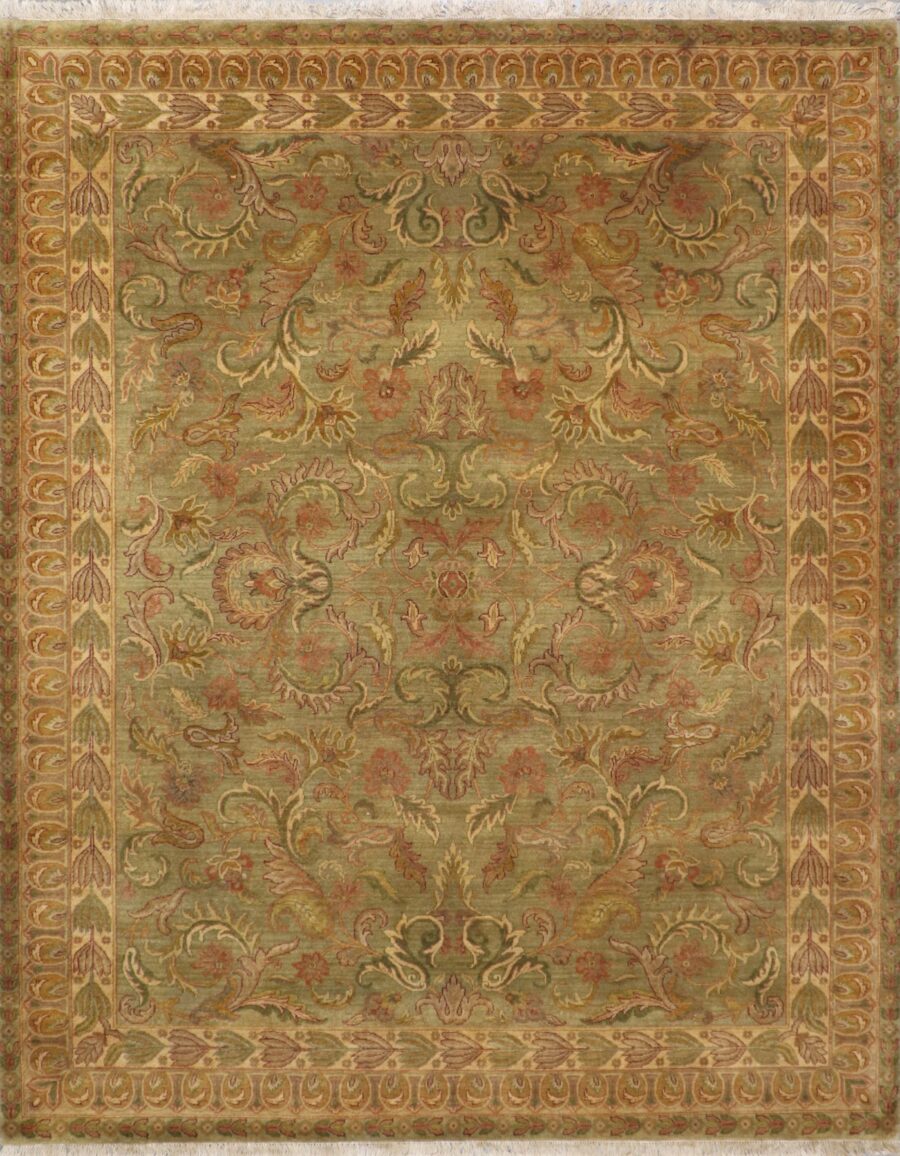 8'x10' Decorative Green Kashan Wool Hand-Knotted Rug - Direct Rug Import | Rugs in Chicago, Indiana,South Bend,Granger