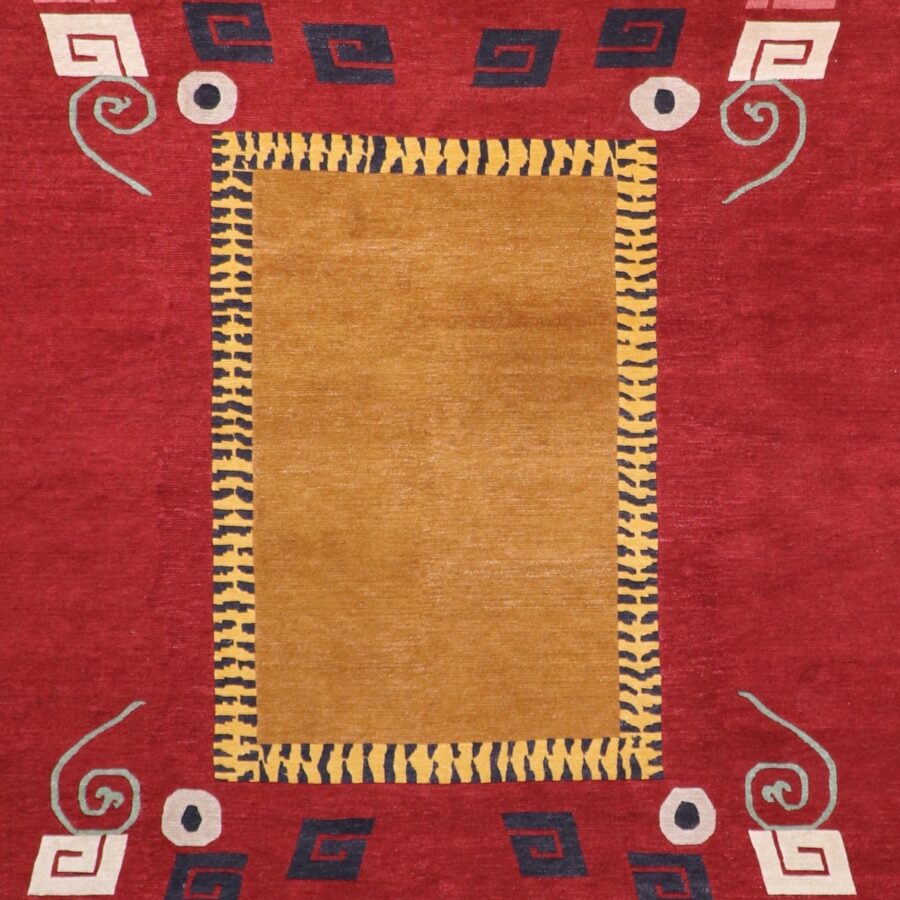 8'1"x10'1" Decorative Tibetan Red Wool Hand-Knotted Rug - Direct Rug Import | Rugs in Chicago, Indiana,South Bend,Granger